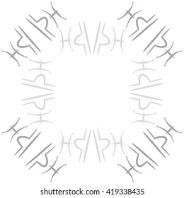 Circular pattern of zodiac signs, doodles, object,pisces,libra, copy space. Hand drawn.