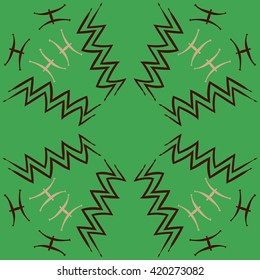 Circular pattern of zodiac signs, doodles, object,pisces,aquarius, copy space. Hand drawn