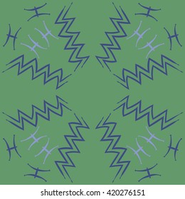 Circular pattern of zodiac signs, doodles, object,pisces,aquarius, copy space. Hand drawn.
