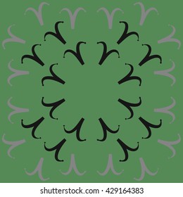 Circular pattern of zodiac signs, doodles,  object,aries, copy space. Hand drawn.
