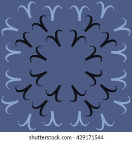 Circular pattern of zodiac signs, doodles,  object,aries, copy space. Hand drawn.