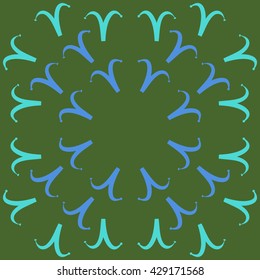 Circular pattern of zodiac signs, doodles,  object,aries, copy space. Hand drawn.