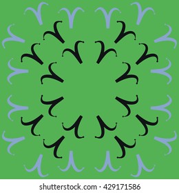 Circular pattern of zodiac signs, doodles,  object,aries, copy space. Hand drawn.