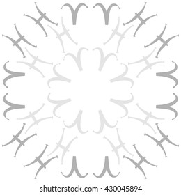 Circular pattern of zodiac signs, doodles,  object,aries, pisces. Hand drawn.