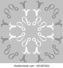 Circular  pattern of zodiac signs, doodles,  object,aries,lion. Hand drawn.