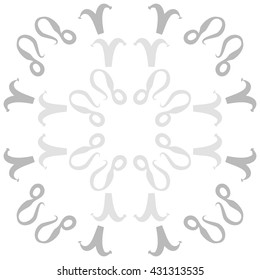 Circular  pattern of zodiac signs, doodles,  object,aries,lion. Hand drawn.