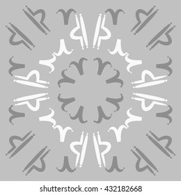 Circular  pattern of zodiac signs, doodles,  object,aries,libra. Hand drawn.