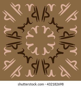 Circular  pattern of zodiac signs, doodles,  object,aries,libra. Hand drawn.