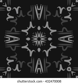 Circular  pattern of zodiac signs, doodles,  object,aries,libra, stripes, spot,star. Hand drawn.