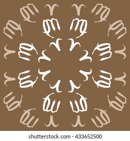 Circular  pattern of zodiac signs, doodles,  object,aries,virgo, copy space. Hand drawn.