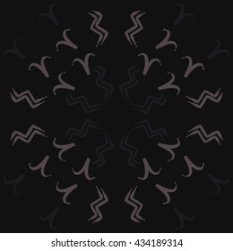 Circular  pattern of zodiac signs, doodles,  object,aries,aquarius. Hand drawn.