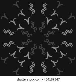 Circular  pattern of zodiac signs, doodles,  object,aries,aquarius. Hand drawn.