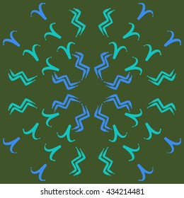 Circular  pattern of zodiac signs, doodles,  object,aries,aquarius. Hand drawn.