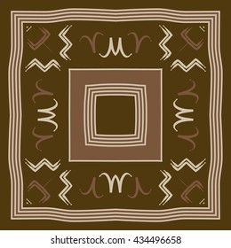 Circular  pattern of zodiac signs, doodles,  object,aries,aquarius, stripes,spot,quadrangle. Hand drawn.