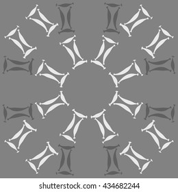 Circular pattern of zodiac signs, doodles,  object,gemini, copy space. Hand drawn.