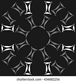 Circular pattern of zodiac signs, doodles,  object,gemini, copy space. Hand drawn.