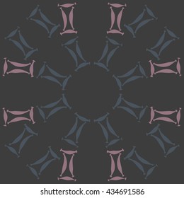 Circular pattern of zodiac signs, doodles,  object,gemini, copy space. Hand drawn.