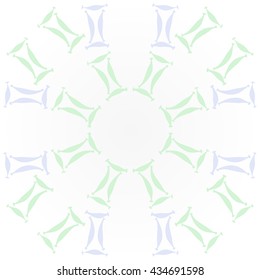 Circular pattern of zodiac signs, doodles,  object,gemini, copy space. Hand drawn.
