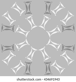 Circular pattern of zodiac signs, doodles,  object,gemini, copy space. Hand drawn.