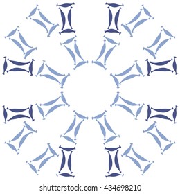 Circular pattern of zodiac signs, doodles,  object,gemini, copy space. Hand drawn.