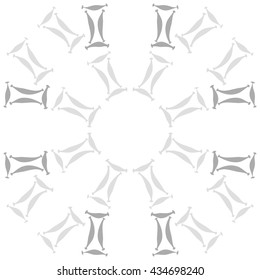 Circular pattern of zodiac signs, doodles,  object,gemini, copy space. Hand drawn.