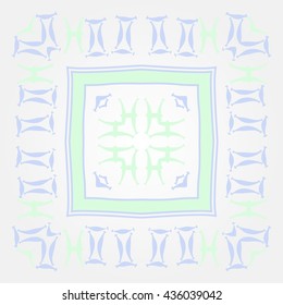 Circular pattern of zodiac signs, doodles,  object,gemini,pisces,stripes,quadrangle. Hand drawn.