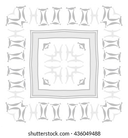 Circular pattern of zodiac signs, doodles,  object,gemini,pisces,stripes,quadrangle. Hand drawn.