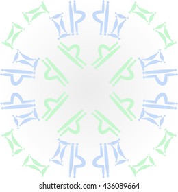 Circular pattern of zodiac signs, doodles,  object,gemini,libra. Hand drawn.