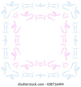 Circular pattern of zodiac signs, doodles,  object,gemini,sagittarius, copy space. Hand drawn.