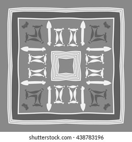 Circular pattern of zodiac signs, doodles,  object, stars,gemini,sagittarius, stripes, copy space. Hand drawn.