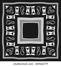 Circular pattern of zodiac signs, doodles,  object, gemini,lion, stripes, spot, hole, quadrangle, copy space. Hand drawn.