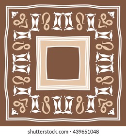 Circular pattern of zodiac signs, doodles,  object, gemini,lion, stripes, spot, hole, quadrangle, copy space. Hand drawn.