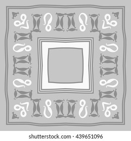 Circular pattern of zodiac signs, doodles,  object, gemini,lion, stripes, spot, hole, quadrangle, copy space. Hand drawn.