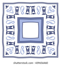 Circular pattern of zodiac signs, doodles,  object, gemini,lion, stripes, spot, hole, quadrangle, copy space. Hand drawn.