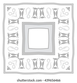 Circular pattern of zodiac signs, doodles,  object, gemini,lion, stripes, spot, hole, quadrangle, copy space. Hand drawn.