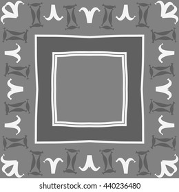 Circular pattern of zodiac signs, doodles,  object, gemini,aries, stripes, spot,quadrangle, copy space. Hand drawn.