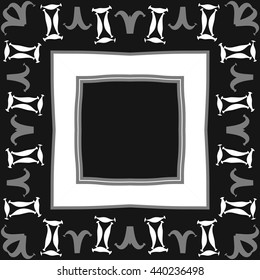 Circular pattern of zodiac signs, doodles,  object, gemini,aries, stripes, spot,quadrangle, copy space. Hand drawn.