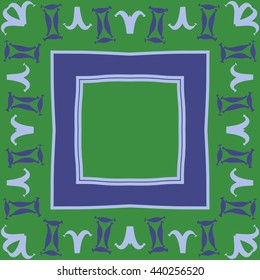 Circular pattern of zodiac signs, doodles,  object, gemini,aries, stripes, spot,quadrangle, copy space. Hand drawn.