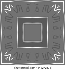 Circular pattern of zodiac signs, doodles,  object, gemini,scorpio, stripes, spot,quadrangle, copy space. Hand drawn.