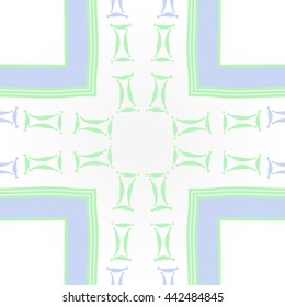 Circular pattern of zodiac signs, doodles,  object, gemini, stripes, spot,cross, copy space. Hand drawn.