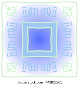 Circular pattern of zodiac signs, doodles,  object, gemini,virgo,stripes,quadrangle, spot, copy space . Hand drawn.