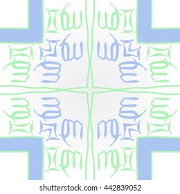 Circular pattern of zodiac signs, doodles,  object, gemini,virgo,stripes,cross, spot, copy space . Hand drawn.