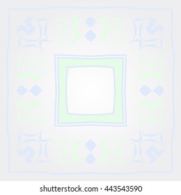 Circular  pattern of zodiac signs, doodles,  object, gemini,aquarius, stripes, spot,quadrangle, copy space. Hand drawn.