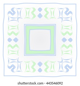 Circular  pattern of zodiac signs, doodles,  object, gemini,aquarius, stripes, spot,quadrangle, copy space. Hand drawn.
