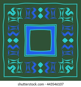 Circular  pattern of zodiac signs, doodles,  object, gemini,aquarius, stripes, spot,quadrangle, copy space. Hand drawn.