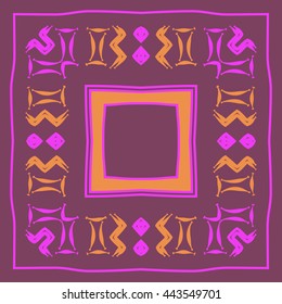 Circular  pattern of zodiac signs, doodles,  object, gemini,aquarius, stripes, spot,quadrangle, copy space. Hand drawn.