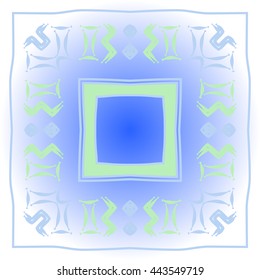 Circular  pattern of zodiac signs, doodles,  object, gemini,aquarius, stripes, spot,quadrangle, copy space. Hand drawn.