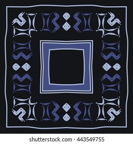 Circular  pattern of zodiac signs, doodles,  object, gemini,aquarius, stripes, spot,quadrangle, copy space. Hand drawn.