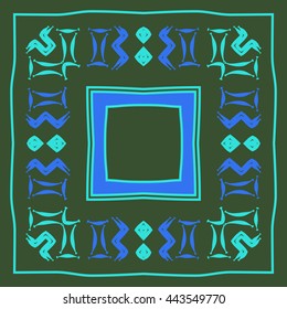 Circular  pattern of zodiac signs, doodles,  object, gemini,aquarius, stripes, spot,quadrangle, copy space. Hand drawn.