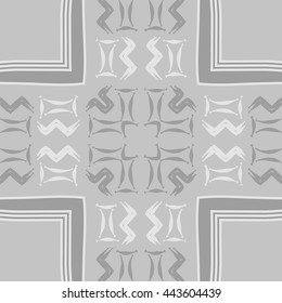Circular  pattern of zodiac signs, doodles,  object, gemini,aquarius, stripes, spot,cross, copy space. Hand drawn.